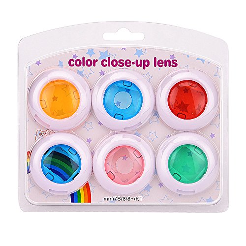 Sunmns Color Close-Up Lens Filter Set Compatible with Fujifilm Instax Mini 9/8/ 8+ Instant Film Camera, 6 Pieces