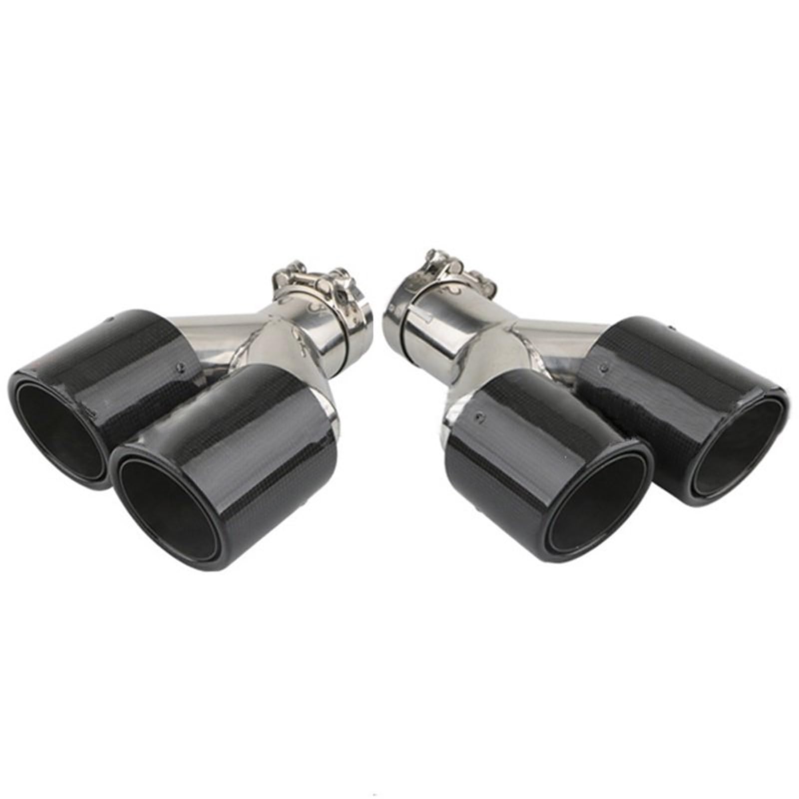 Car Silencer Uniwersalna końcówka rury wydechowej ze stali nierdzewnej importowana z podwójnego tylnego tłumika, włókna węglowego, wydechu samochodu(1pc right)