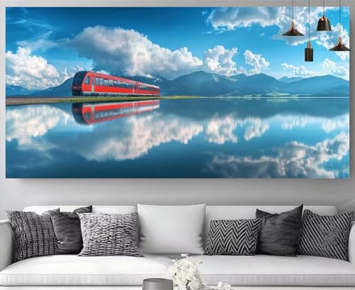 Diamond painting paysage zen pour s'évader avec un kit complet broderie diamant adulte 70x210cm