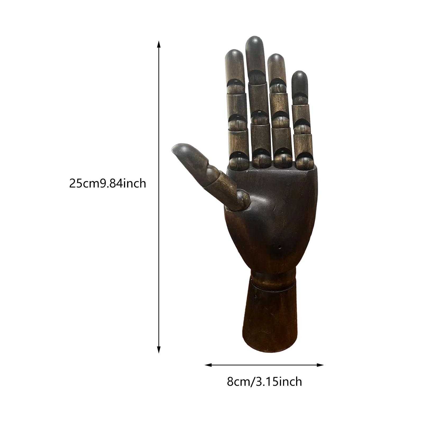 Colaxi Wood Hand Model Hand Mannequin Figure Jewelry Display Stand Organizer Decoration Human Artist Model Art Mannequin for Desktop, Left