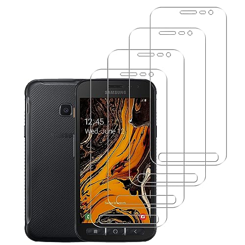 Vuciya Screen Protector for Compatible with Samsung Galaxy Xcover 4S / Xcover 4 Tempered Glass Film 9H Hardness Pack of 4 HD Clear Film Bubble-Free Anti-Kratzen for Samsung Xcover 4S