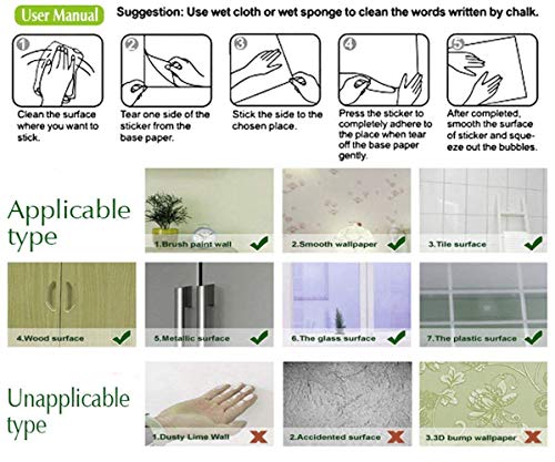 Chalkboard Wall Sticker Blackboard Decor Pvc Self Adhesive Diy Removable Reusable Erasable Wallpaper For Door Fridge #TOP5