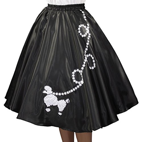 Adult Black Satin Poodle Skirt