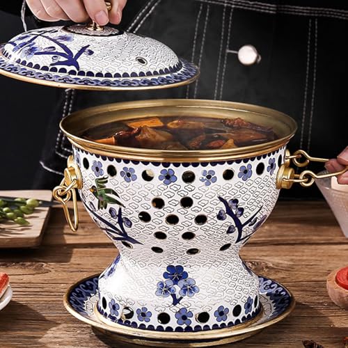 Olla Caliente Cloisonne de Cobre Estilo Beijing Tradicional miniatura 5