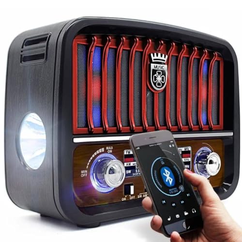 Caixa de Som Rádio AM/FM RETRÔ Vermelho Certificação Anatel Com L...