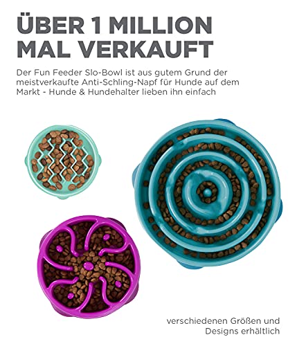 Outward Hound Antischlingnapf Hunde - Slow Feeder Hundenapf für Welpen und Katzen, für mehr Fressspaß und langsameres Fressen, beugt Blähungen vor, Rutschfester Futternapf, Größe Klein (Minze)