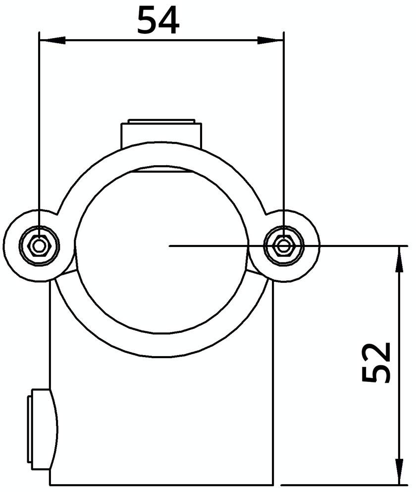 Fenau | Raccordo a T/raccordo a T, incernierato, con bullone incluso, 90°, Ø 33,7 mm, raccordo per tubi, ghisa malleabile, zincato a caldo, viti incl.