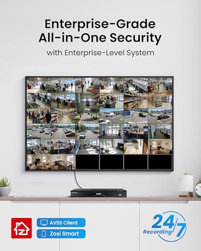 Image of ZOSI 32CH 4K PoE Security Camera System, 32pcs 8MP True Full Color Night Vision Outdoor PoE Cameras, Spotlight Siren, Person Vehicle Detection, 2 Way Audio, 32CH NVR with 8TB HDD for 24 /7 Recording