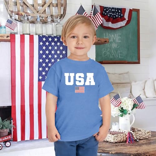 Image of 4th of July Shirts Toddler Boys Girls American Flag USA T-Shirt Kids Patriotic Tee Tops