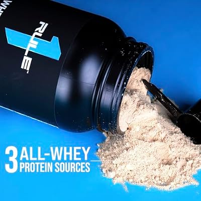 Rule 1 Proteins Whey Protein 24g Fast-Acting Protein from All-Whey Sources with Naturally Occurring EAAs & BCAAs for Workout Recovery or Anytime Use (2 Pounds, Chocolate Peanut Butter)