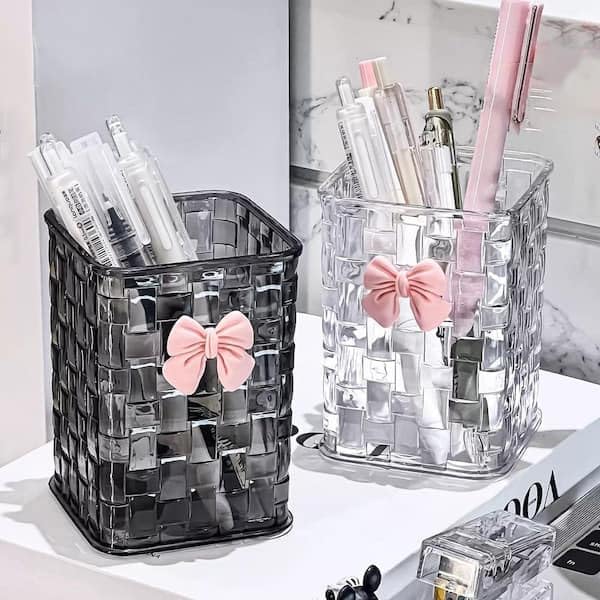 Elegant Makeup Brush Holder Pen Stand remote holder Multifunctional Organiser for Desk Premium bathroom organizer (pack of 1)-picture-12