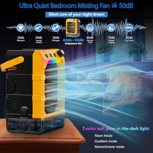 Image of Uniqwamo Misting Fan Portable Compatible for Dewalt 20V /60V Battery