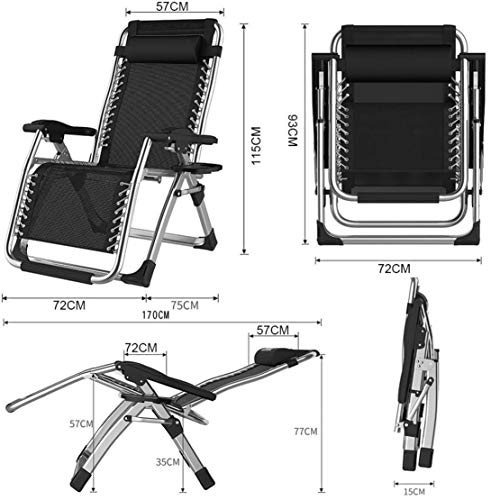 Chaise longue de balcon pliable et légère avec dossier multiposition - 3