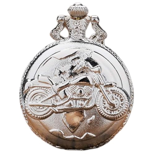 Montre de poche steampunk aux gravures antiques et chaîne de collier rétro