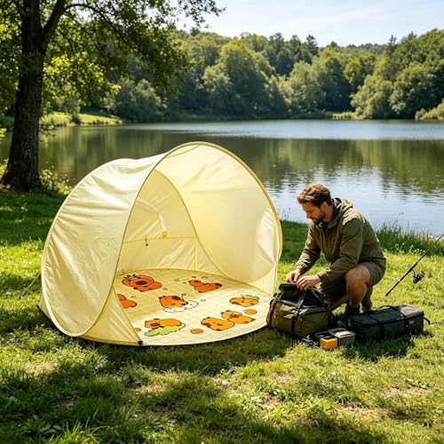 Pop-up strandmuschel portátil con protección solar para camping 4