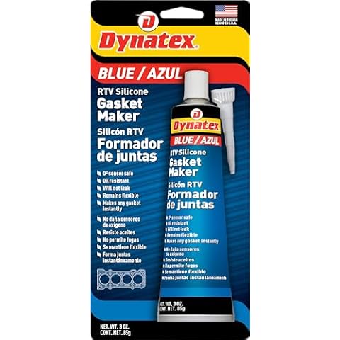 Dynatex 49203 Low Volatile RTV Silicone Gasket Maker, 0 to 500 Degree F, 3 oz Carded Tube, Blue Cover