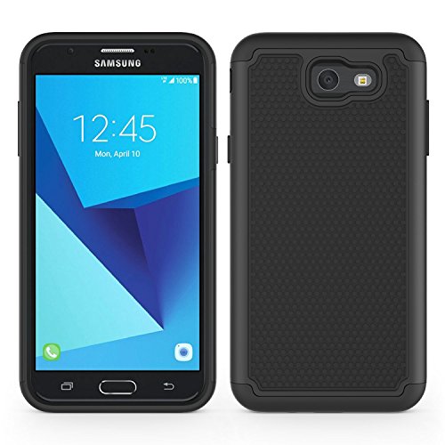 Syoner Shockproof Phone Case Cover For Samsung Galaxy J7 V 2017 (1St Gen)/ Galaxy J7 2017 / Galaxy J7 Prime/Galaxy J7 Perx/Galaxy J7 Sky Pro/Galaxy Halo[Black] #TOP2