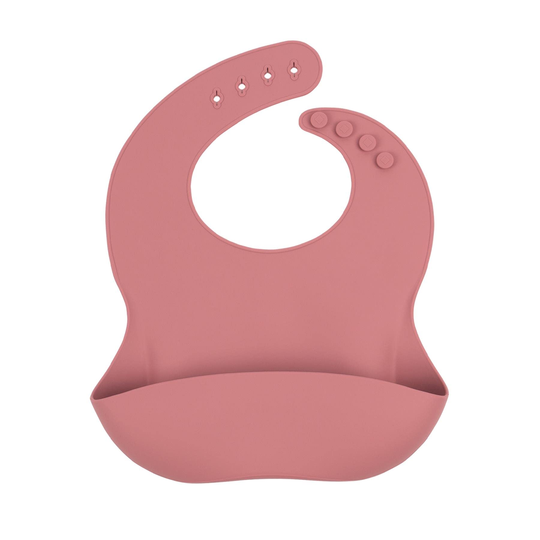 Tiny Dining Baby Bib - Dusty Rose - Silicone Baby Weaning Bib Food Catcher Waterproof Toddler Bibs for Babies, Toddlers & Kids