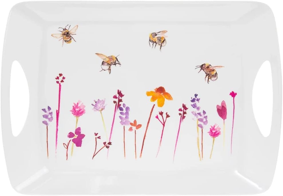 Jennifer Rose Gallery - Bandeja para servir (tamaño grande), diseño de abejas