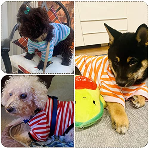 6 Pieces Dog Striped T-Shirt Dog Shirt Breathable Pet Apparel Colorful Puppy Sweatshirt Dog Clothes For Small To Medium Dogs Puppy (S) #TOP5