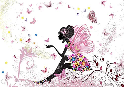 Papel tapiz fotográfico habitación infantil mariposa elfo mural, papel tapiz con motivos, papel tapiz de seda elfo, mariposa, flores - 150x105 CM