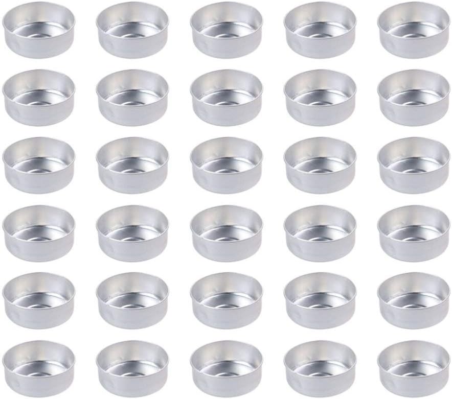 SUPVOX 200pcs Aluminum Metal tealight Cups Empty Case