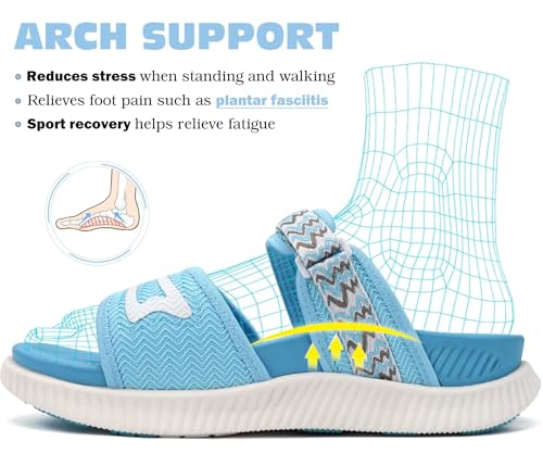 Image of KuaiLu Womens Orthotic Adjustable Strap Slides Arch Support Slip On Sandals