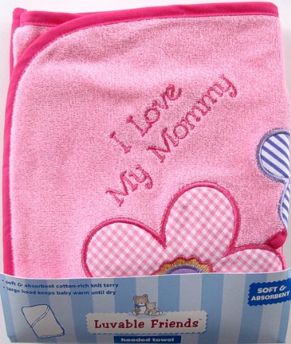 Image of Luvable Friends Unisex Baby Hooded Towel, Girl 1-Pack, One Size