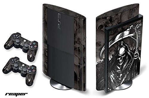 247 Skins Graphics kit Sticker Decal Compatible with PS3 PlayStation 3 SUPER SLIM and Dualshock Controllers - Reaper 247 Skins Graphics kit Sticker Decal Compatible with PS3 PlayStation 3 SUPER SLIM and Dualshock Controllers - Reaper