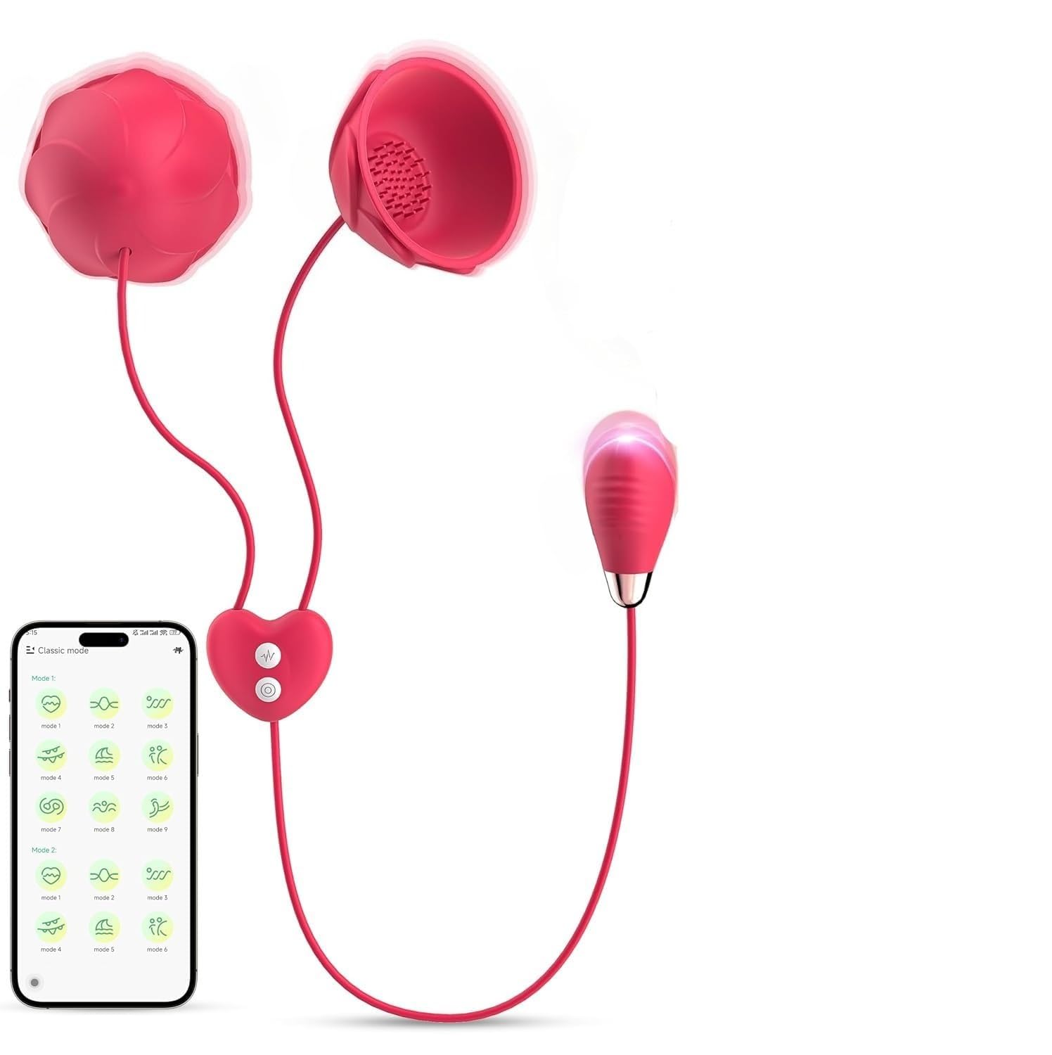 Giocattoli — Vibratore per donne: stimolatore con funzione di suzione, 9 modalità di vibrazione. Vibratore progettato appositamente per le coppie SM femminili