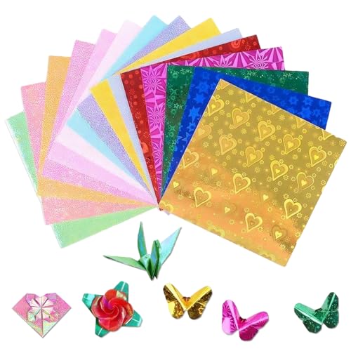 Papel De Origami Vivid Doble Cara 100 Hojas De Papel Cuadrado De Colores Arcoíris, Ideal Para Diy Y Origami, De, Fácil De Plegar, 100 Colores