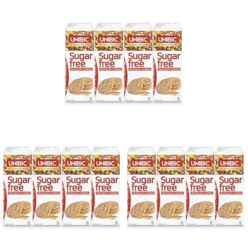 Image of Unibic Sugar Free Multigrain Cookies I 270 /300 Gram (67.5 /75G*4) I Low GI No Maida I Cashew Biscuits I Sugar-Free Snack I Healthy Cookies (weight may vary) (Pack of 3)