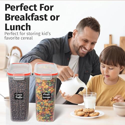 Image of Shazo 2 Pack (6.3L / 213OZ) EXTRA Large Airtight Food Storage Cereal Containers for Bulk Food Storage BPA-Free Plastic Container, Pantry Organization and Canister for Rice, Pasta, Sugar & Flour