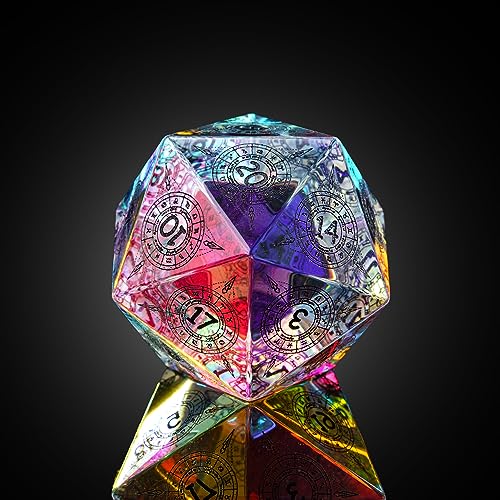 Image of UDIXI 30mm Prism Glass D20 Dice Large 20 Sided DND Dice for Tabletop Games | Premium Gift Box, DM Gift, for Dungeons and Dragons Role Playing Games