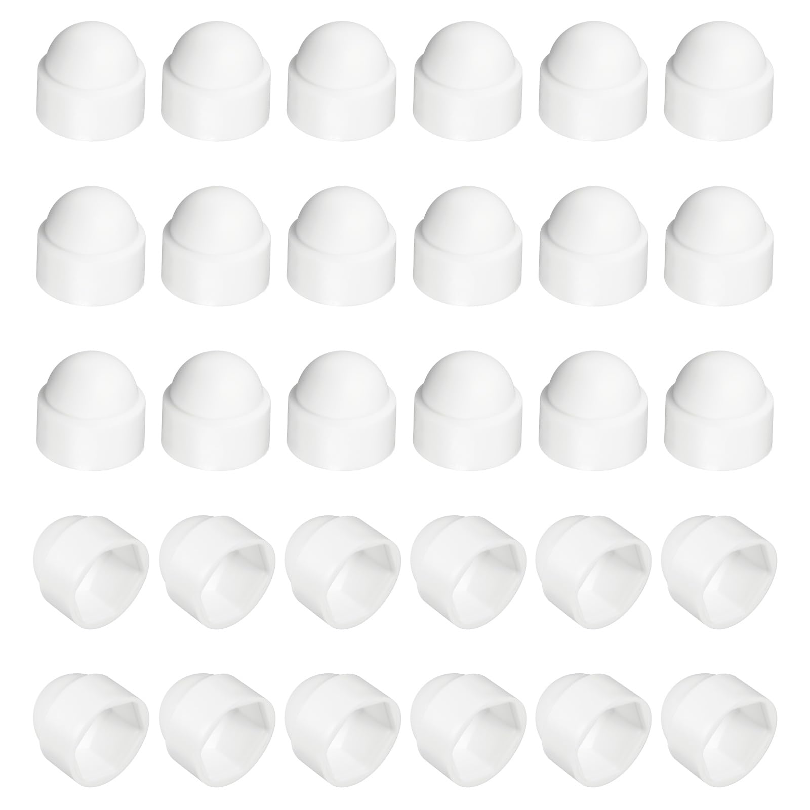sourcing map 30Pcs M12x19x23mm Nut Protection Cap White