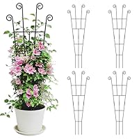 WELDUN 4er Rankgitter 95CM für Kletterpflanzen, Metall Rankhilfe Zimmerpflanzen, Pflanzentrellis Gartentrellis Innen- und Außenbereich für Gemüse, Rosen und Blumen