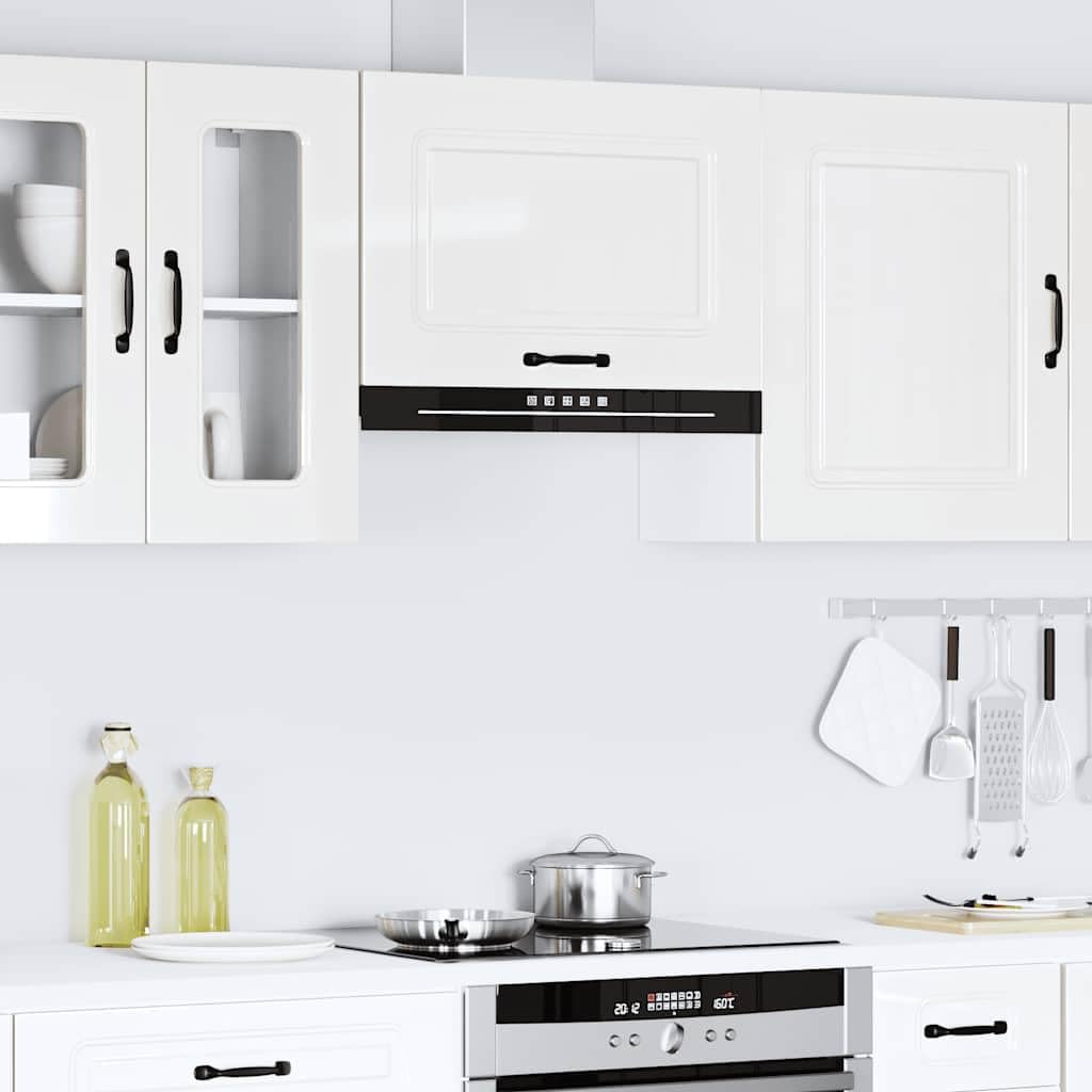 vidaXL Armoire Murale de Cuisine Kalmar Blanc Brillant Bois ingénierie