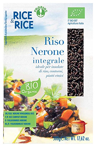 Probios Nerone Riz - Riz noir italien - Sans gluten - Idéal pour cuisiner - 500 g
