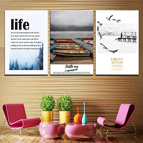 Affiche impression sur toile déco mer triptyque moderne sans percer