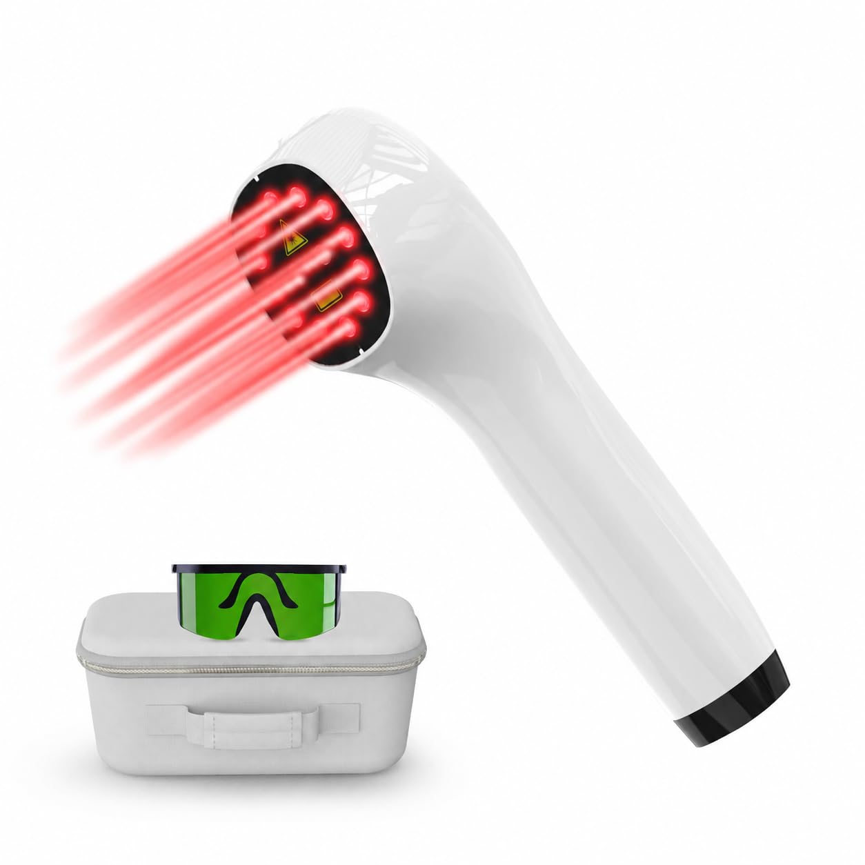 Dispositivo de terapia láser frío para personas, dispositivo de terapia de luz roja de mano con indicador LED, para usar en articulaciones, espalda, rodillas y músculos (4 x 808 nm, 12 x 650 nm)