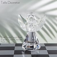 Vista 3 de Colección de figuras de ángel de cristal, bonito adorno de cristal, estatua para decoración del hogar, mesa de animales, regalo coleccionable