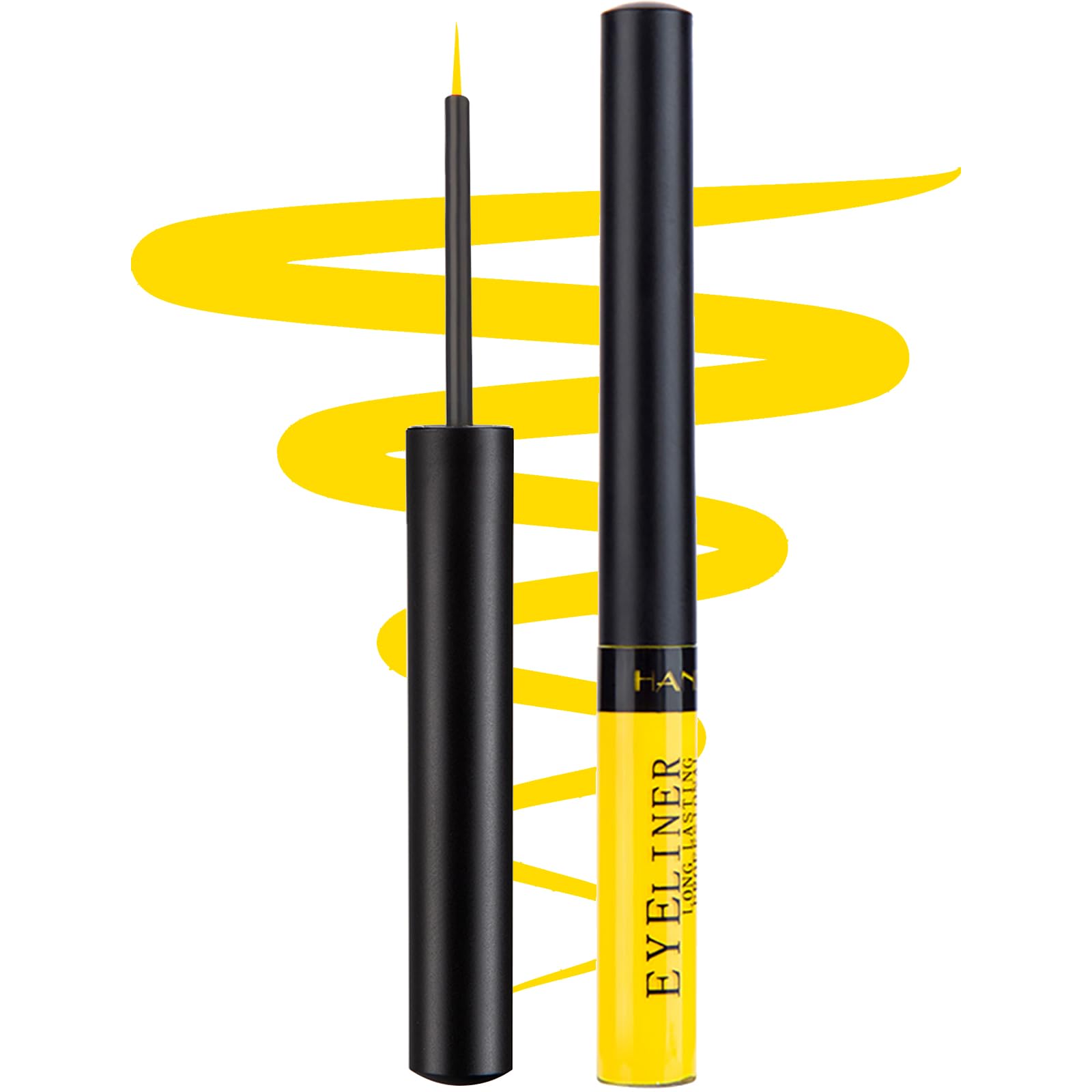 DekRion Liquid Eyeliner, Matte Colored Eyeliners, Yellow Eyeliner, White Black Red Brown Green Purple Waterproof High-pigmented Colorful Eyeliners Eye