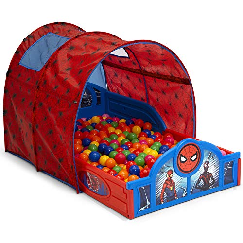 Image of Marvel Spider Man Sleep and Play Toddler Bed with Tent by Delta Children