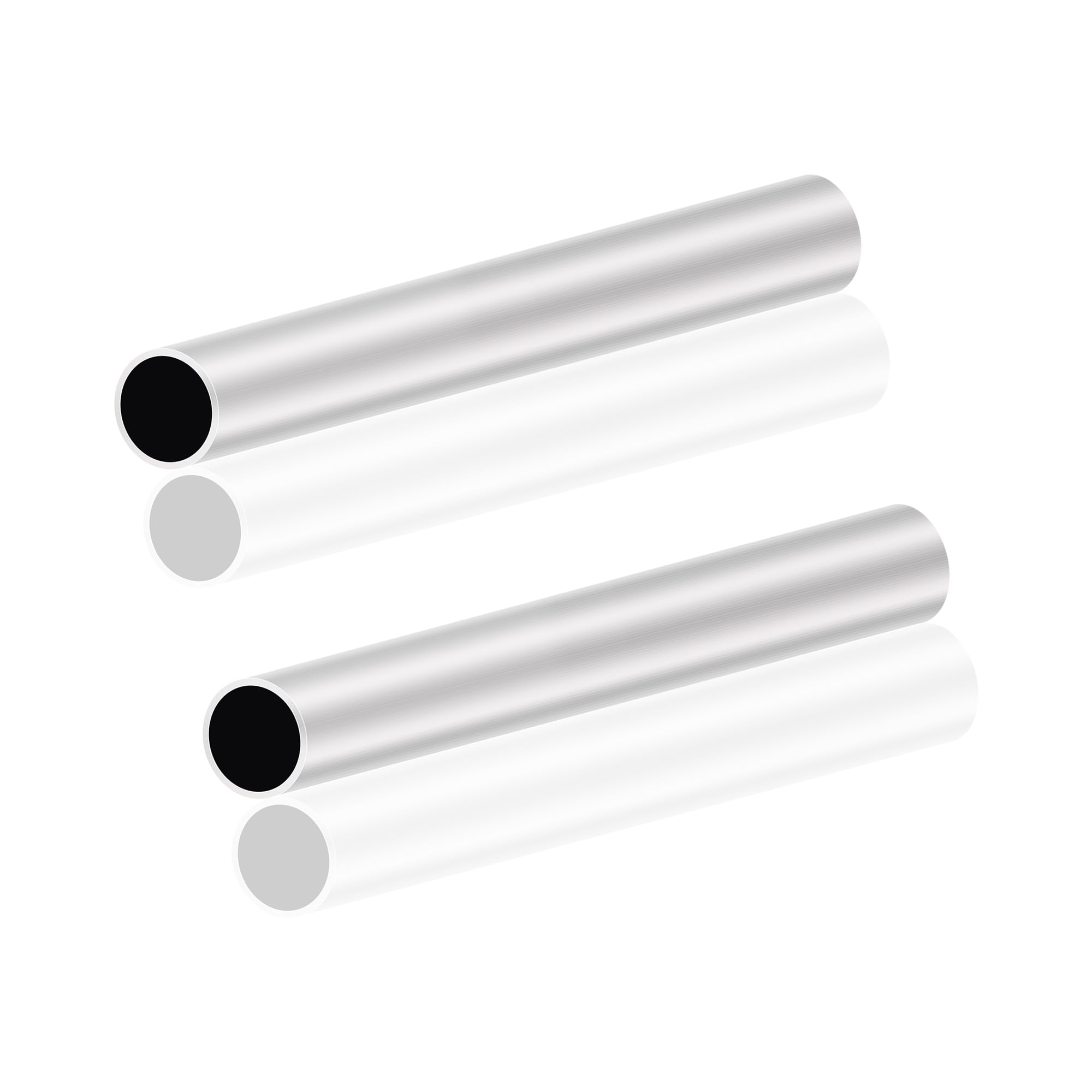 LAVMHAB 6063 Aluminum Tube 18mm OD x 16mm ID 1.0mm Wall Thickness 150mm Length, Aluminum Round Tubing Seamless Straight Pipes (2pcs)