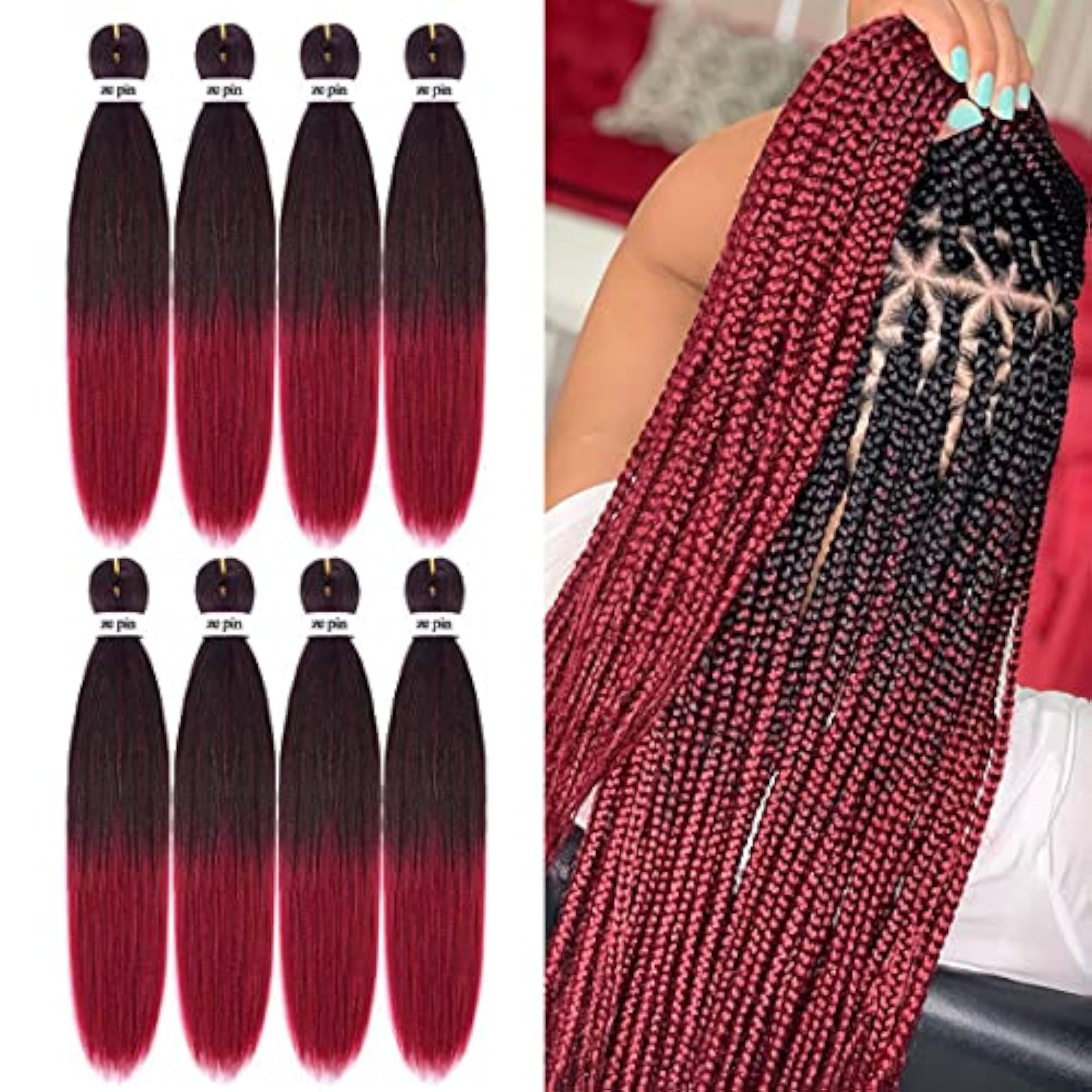 Pre Stretched Braiding Hair, 26 Inch