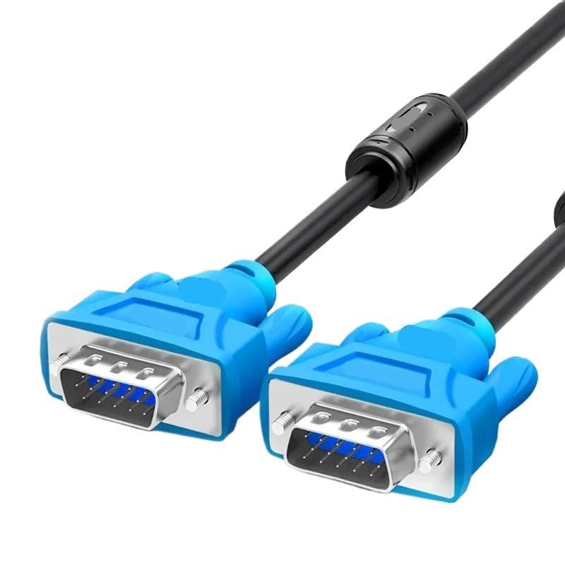 HONGP 1080P Male to Male Cable with Ferrite Rings Cable 3+6 D-SUB for Projector M>oni>tor TV LCD Video Extension Line(15m)