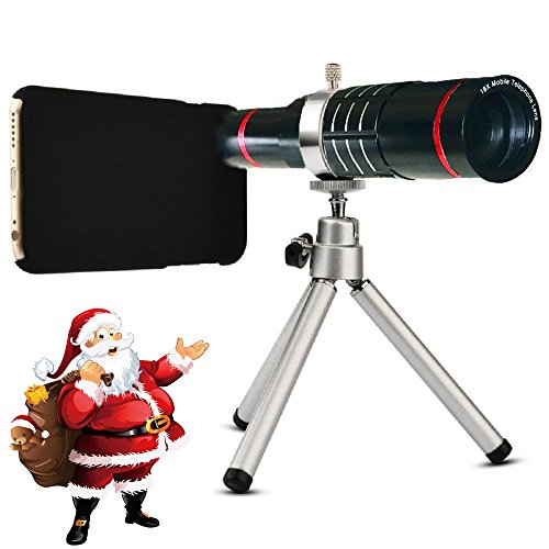 Youniker Optical Camera Lens Kit for iPhone 7 Plus,18x Manual Focus Telephoto Lens for iPhone 7 Plus,Including 18x Aluminum Zoom Telescope Camera Lens with Tripod + iPhone7 Plus Case