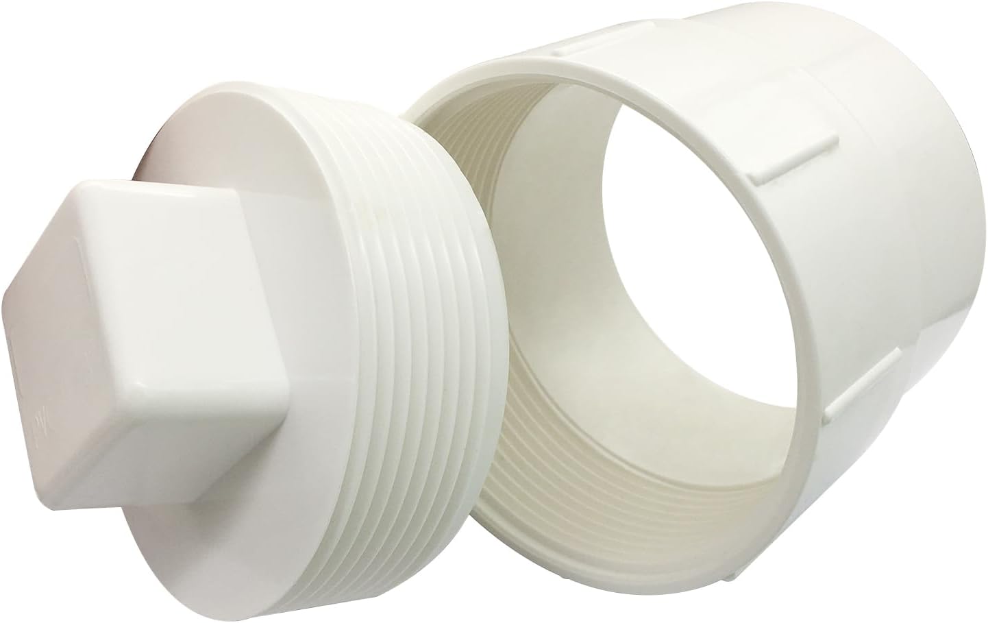 6" PVC Sewer Cleanout Adapter with Plug Pipe Fitting DWV Flush Sewer Cleanout Cap for Drainage Piping System