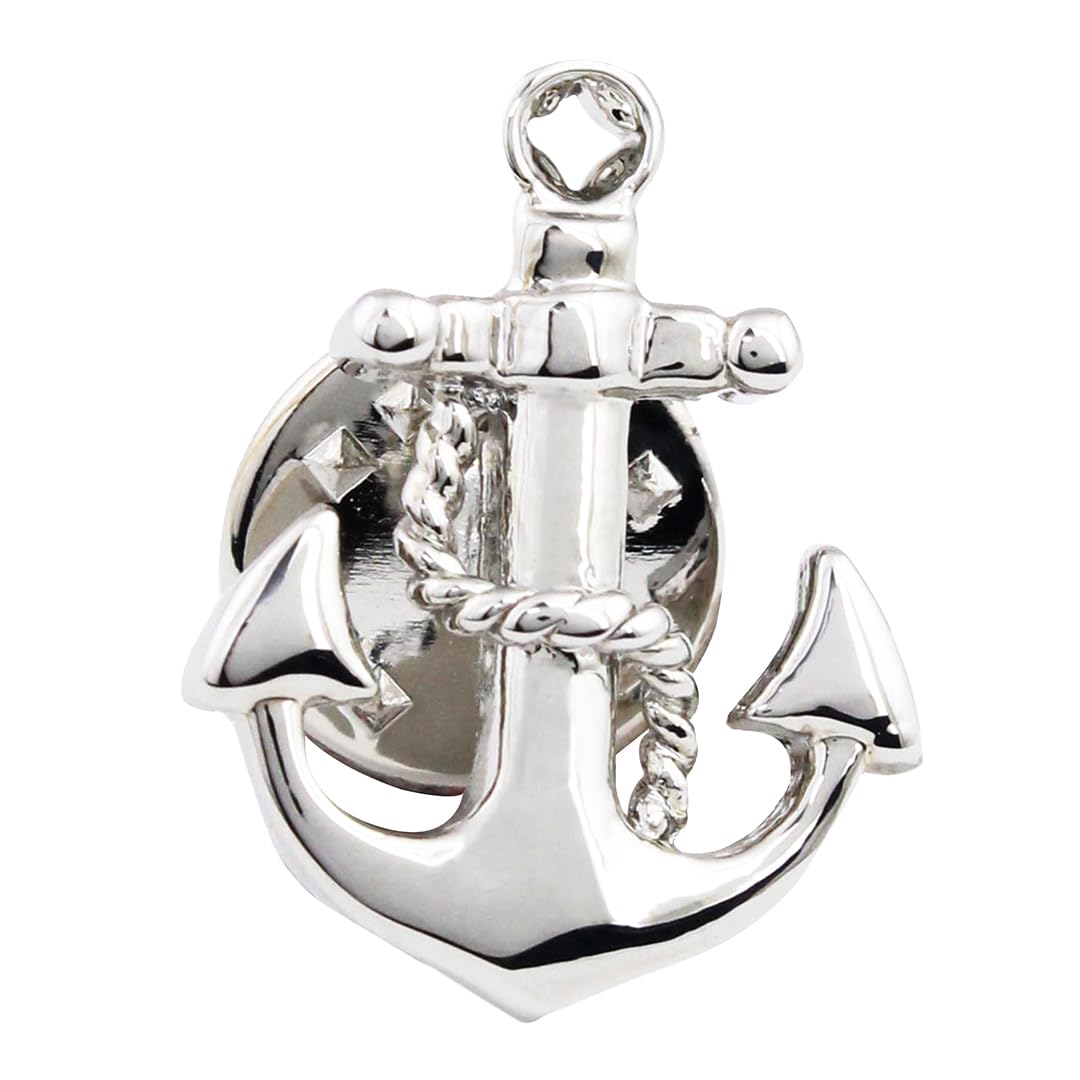 Peluche Anchor Silver Rhodium Plated Lapel/Brooch Pin for Men (B01LWUOF45) Amazon Price History, Amazon Price Tracker