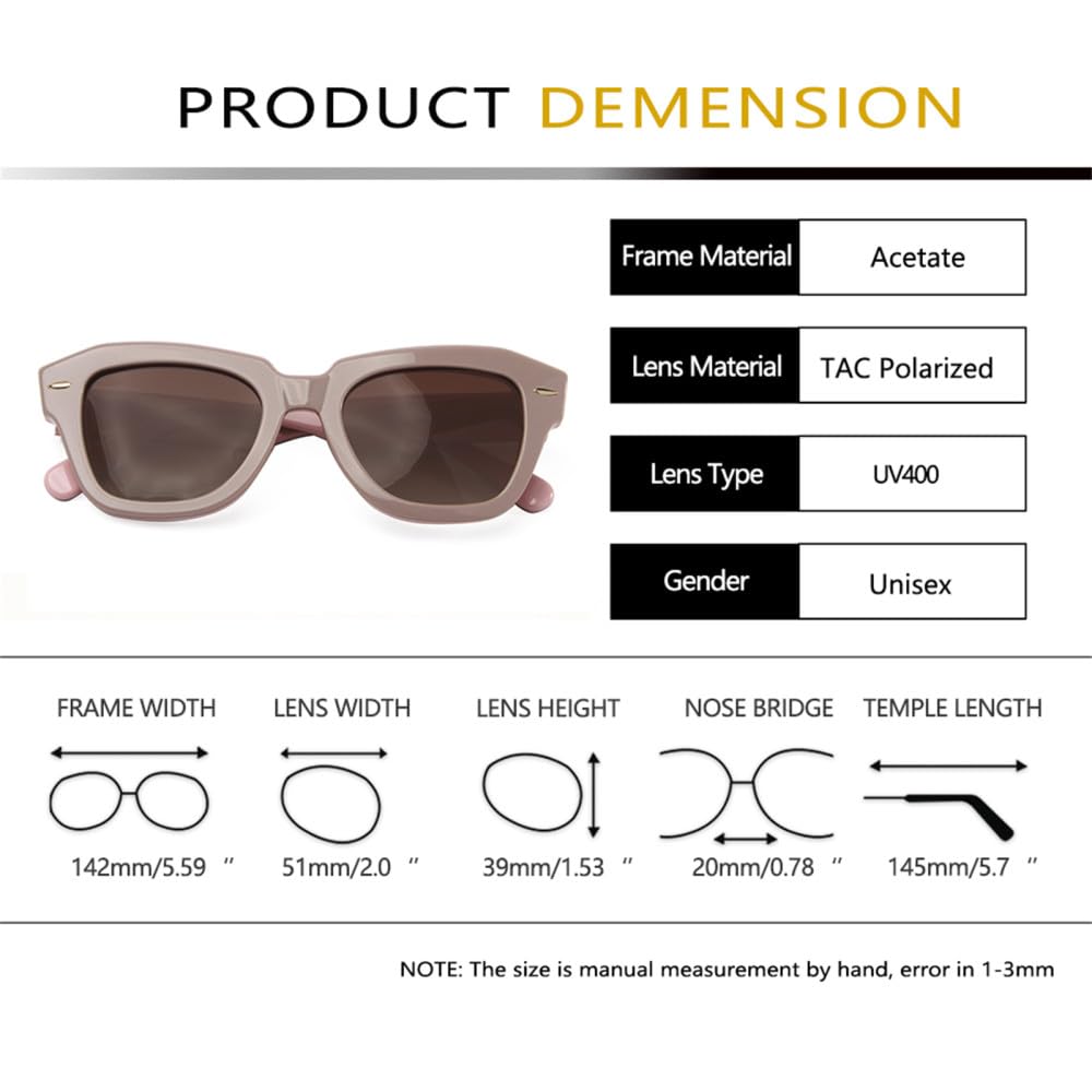 Occhiali da sole Cat Eye in acetato da donna UV400 tonalità polarizzate occhiali da vista da uomo rivetto
